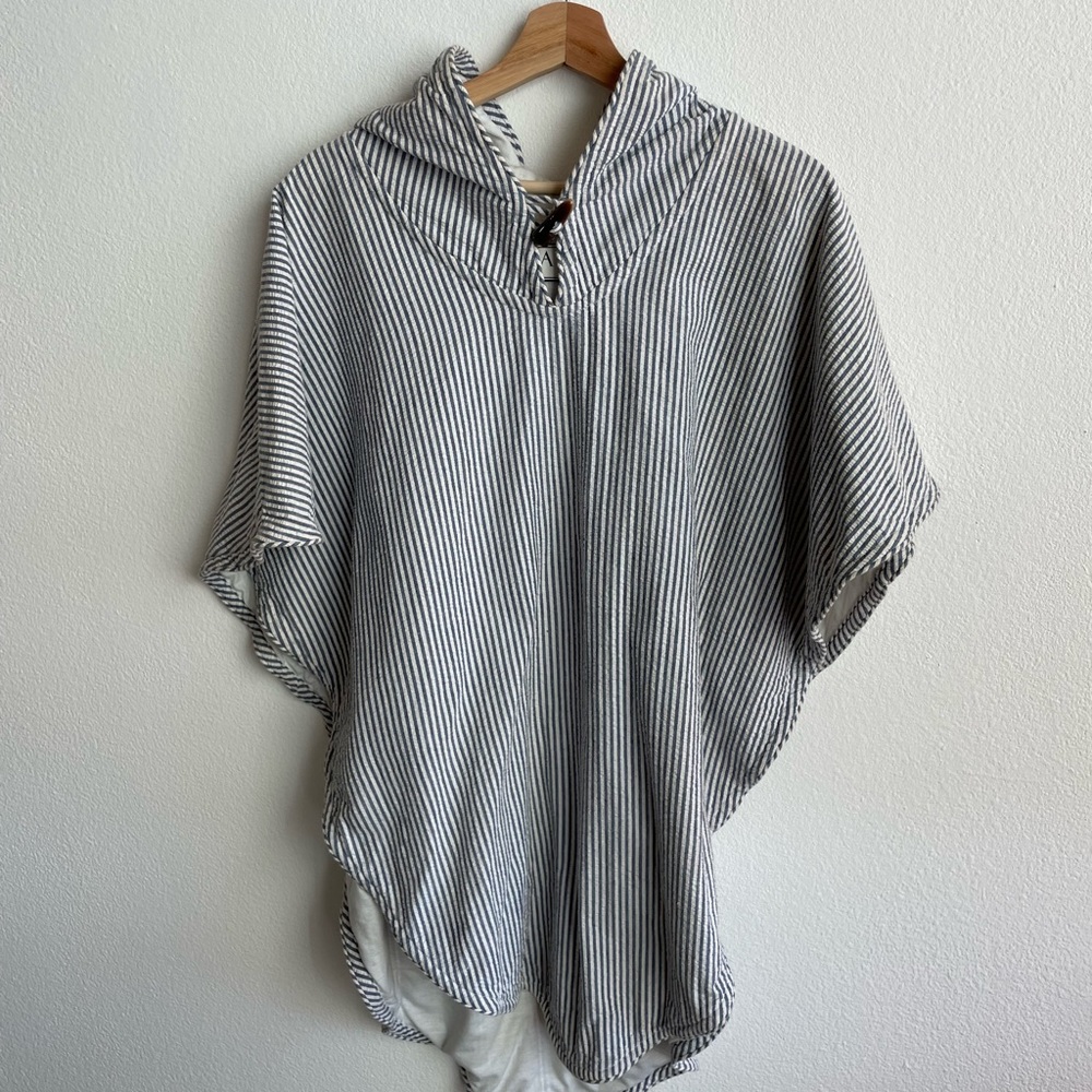 Seersucker Poncho Beach Coverup